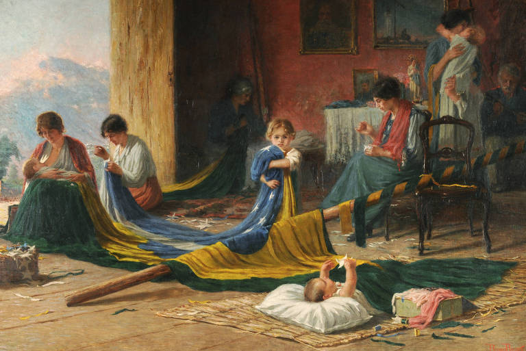 Bandeira do Brasil, um dos quatro símbolos nacionais 