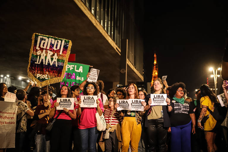 Ato contra PL antiaborto na avenida Paulista