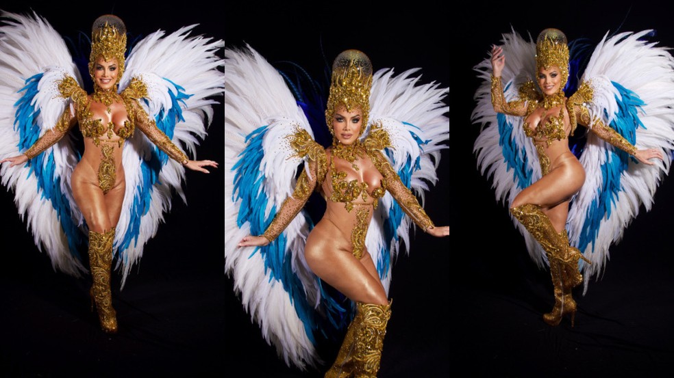 Rainha de bateria da Colorado, Camila Prins celebra momento: 'Uma vitória' — Foto: Alisson Bismark/Divulgação