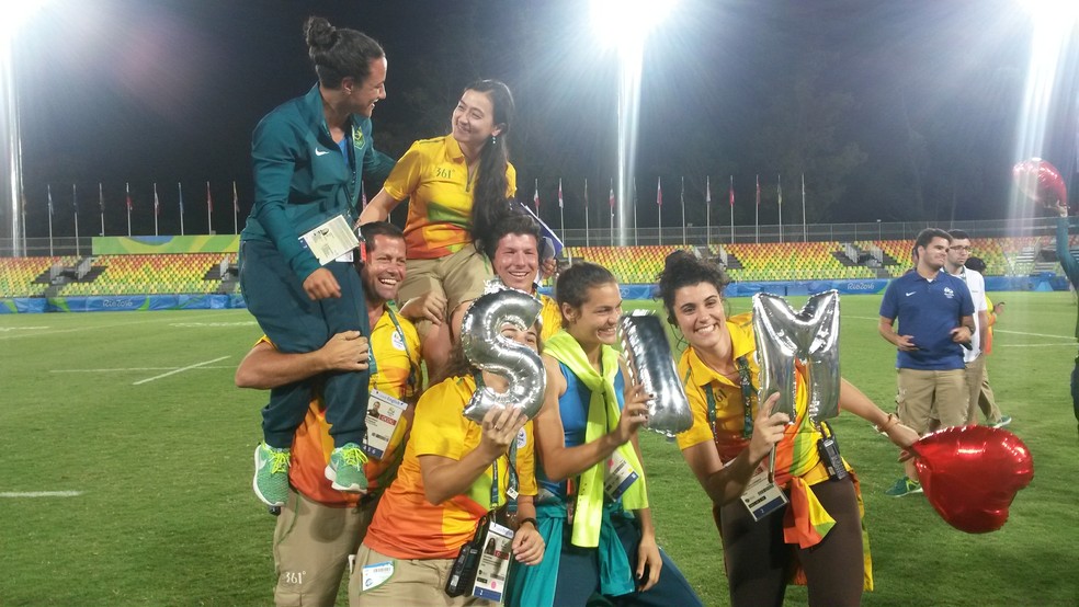 Izzy Cerullo, pedido casamento rugby — Foto: Leo Velasco