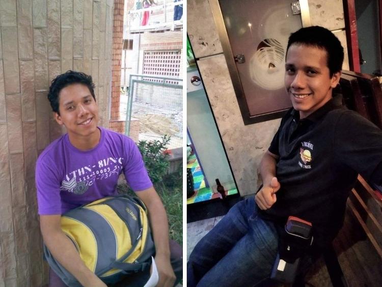 Jesus Villarroel em 2018 na Venezuela; um ano depois, já refugiado, nos primeiros meses em Brasília