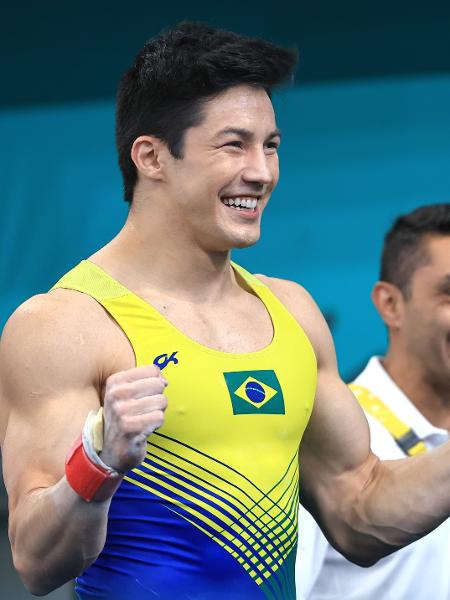 Pan 2023: Arthur Nory celebra após apresentação no salto