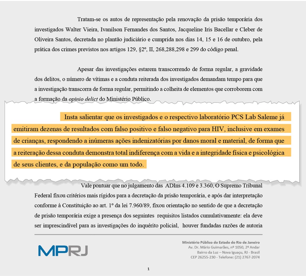 Manifestação do MPRJ — Foto: Editoria de Arte