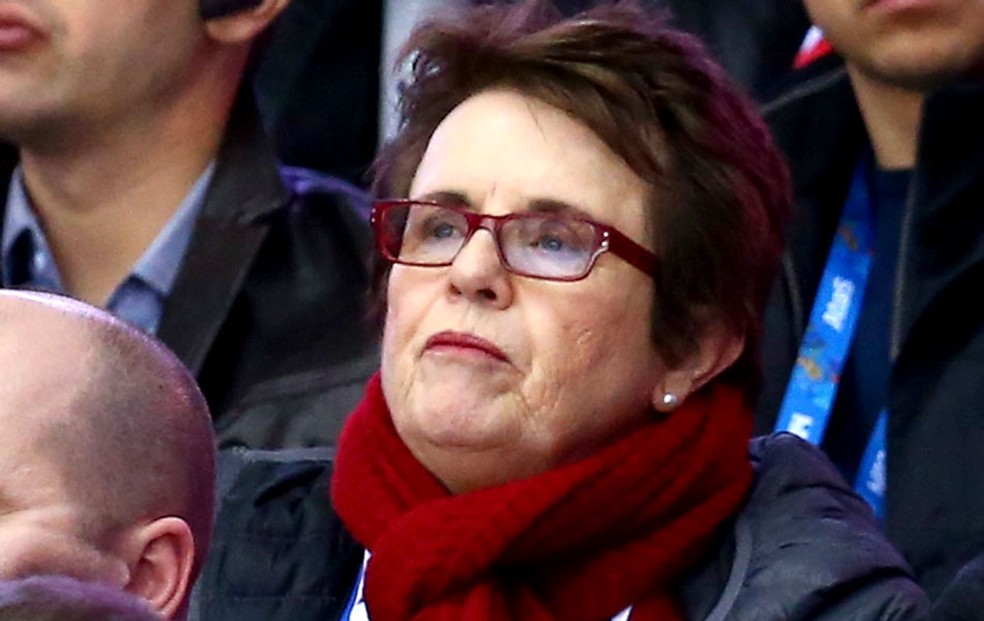 Billie Jean King assiste partida de hóquei Sochi — Foto: Getty Images