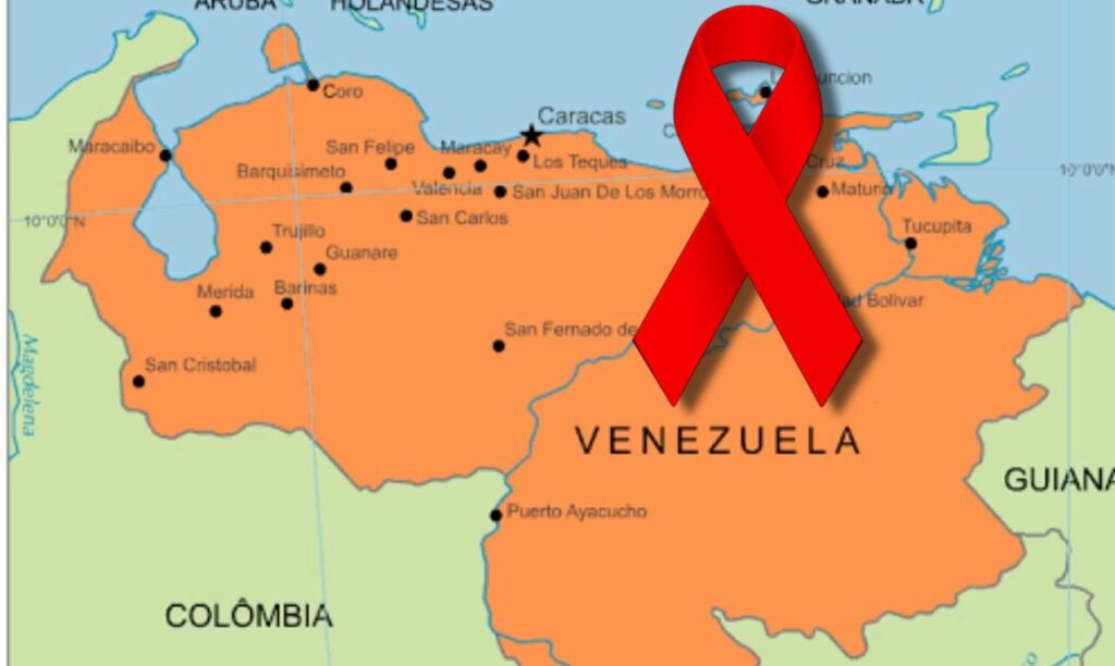 Mapa mostrando a venezuela